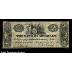 Detroit, MI- The Bank of Michigan $2 Oct. 1, 1830 G10 Bowen 10A tougher note, especially in nice gra