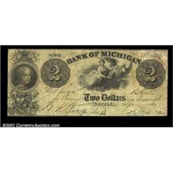 Detroit, MI- The Bank of Michigan $2 Sept. 1, 1839 G12 Bowen 12Very Fine. Important notice: We expec