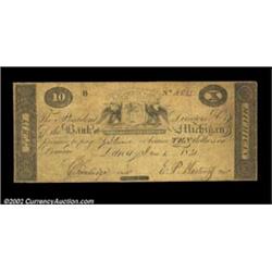 Detroit, MI- The Bank of Michigan $10 Jan. 1, 1831 C26 Bowen 28A very rare note even as a counterfei
