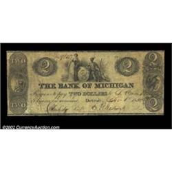 Detroit, MI- The Bank of Michigan $2 Nov. 1, 1835 G62 Bowen 11Payable at the bank's branch in Kalama