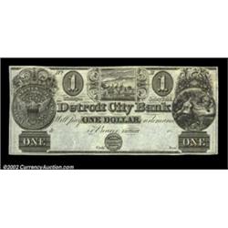Detroit, MI- The Detroit City Bank $1 G2 Bowen 1A very scarce remainder note featuring a lovely coin