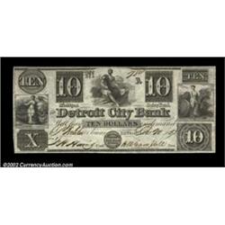 Detroit, MI- The Detroit City Bank $10 Dec. 20, 1837 G10 Bowen 7A nice example of this higher denomi