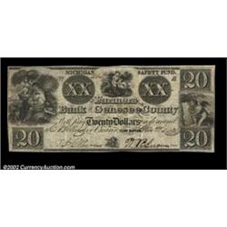 Flint Rapids, MI- Farmers Bank of Genesee County $20 Jan. 4, 1838 G12 Bowen 8A very scarce denominat
