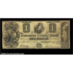 Flint River, MI- The Genesee County Bank $1 Jan. 1, 1838 G2 Bowen 2The sole note in the collection f