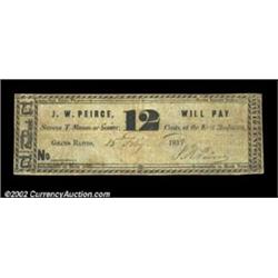 Grand Rapids, MI- J.W. Peirce 12ó Feb. 15, 1838 Bowen 5A very scarce denomination from a very rare i