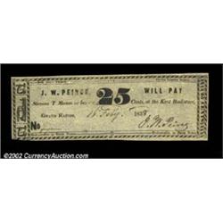 Grand Rapids, MI- J.W. Peirce 25ó Feb. 16, 1838 Bowen 7An absolutely extraordinary piece of early Mi