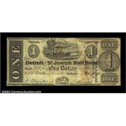 Jackson, MI- Detroit & St. Joseph Rail Road Bank $1 March 9, 1840 G20a Bowen 2A nice example of this