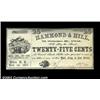 Image 1 : Utica, NY- Hammond & Hill 25ó Nov. 1, 1862 Harris UNLA great note from an unlisted issuer in Harris.