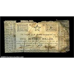 Houston, TX - Republic of Texas $500 Jan. 15, 1838 Cr. H12 Medlar 47This is, by far, the rarest of t