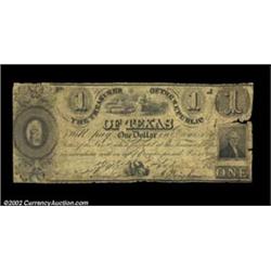 Houston, TX - Treasurer of the Republic of Texas $1 May 3, 1838 Cr. H23 Medlar 49Authorized to suppl