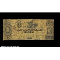 Houston, TX - Treasurer of the Republic of Texas $2 1838 Cr. H25 Medlar 51A second "Change Note" exa