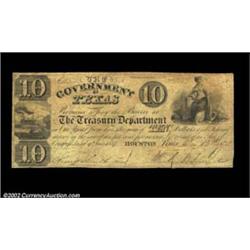 Houston, TX - Government of Texas $10 Dec. 15, 1838 Cr. H17 Medlar 60This variety has the tops of th