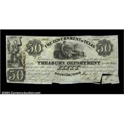Houston, TX - Government of Texas $50 May 1, 1838 Cr. H21 Medlar 67An attractive Houston issue $50,.