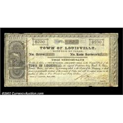 Louisville, TX - Town of Louisville $250 June, 1840 UNLThis remarkable note is unlisted in Medlar, w