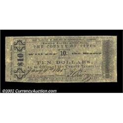 Mount Pleasant, TX - Titus County $10 Jan. 4, 1865 Medlar 8This issue was printed on extremely thin.