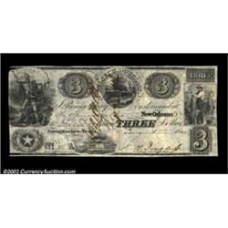 Nacogdoches, TX - Kelsey H. Douglass $3 Jan. 1, 1840 Medlar 3This merchant's currency circulated loc