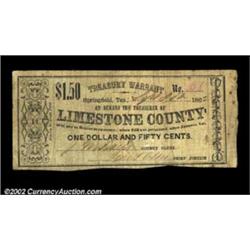 Springfield, TX - Limestone County $1.50 Sept. 30, 1862 Medlar 10Problem-free but for a slightly irr