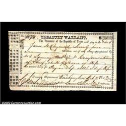 Washington, TX - Republic of Texas Treasury Warrant $75.00 Oct. 2, 1843 Medlar 6Another nice "Texian