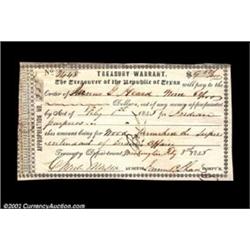 Washington, TX - Republic of Texas Treasury Warrant $9.62 Feb. 8, 1845 Medlar 8The breadth of this c