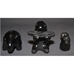 THREE SANTA POTTERY ANIMALS