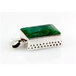 87.5ctw Natural Silver Emerald Pendant (19x25mm)