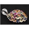 Image 2 : 5.59ctw MultiColored Rhinestone Cluster Silver Pendant