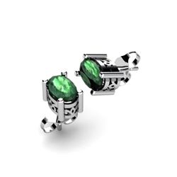 Emerald 1.04ctw Earring 14kt White Gold