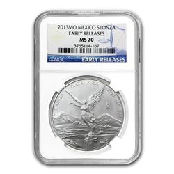 2013 1 oz Silver Libertad MS-70 NGC (Early Release)