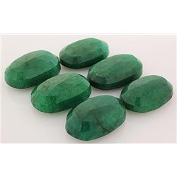 175.42ctw Faceted Loose Emerald Beryl Gemstone Lot of 6