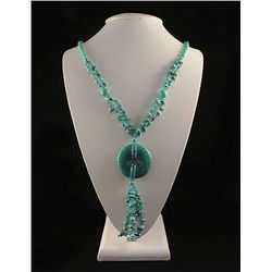 Gushing Sky Blue Turquoise 447.00ctw Beads Necklace