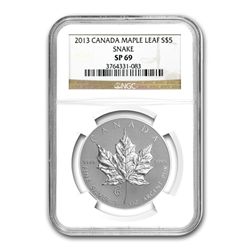 2013 1 oz Silver Canadian Maple Leaf Snake Privy SP-69