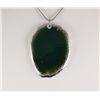 Image 1 : Organic Natural Green Agate Big Slice Pendant