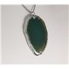 Image 2 : Organic Natural Green Agate Big Slice Pendant