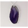 Image 2 : Organic Natural Purple Agate Big Slice Pendant