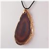 Image 2 : Organic Natural Brown Agate Big Slice Pendant