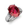 Image 1 : Garnet 7.00 ctw & Diamond Ring 14kt White Gold