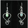 Image 1 : Cabochon Opal 0.60ctw Flower Design 0.925 Earring 3.0g
