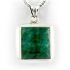 Image 2 : 105ctw Big Emerald Silver Bezel Pendant (19x20mm)