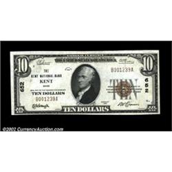Kent, OH - $10 1929 Ty. 1 The Kent NB Ch. # 652Bright Crisp Uncirculated, with just a bit too much h