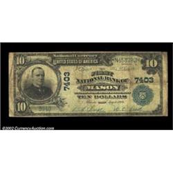 Mason, OH - $10 1902 Plain Back Fr. 624 The First NB Ch. # 7403A very rare bank which issued large n