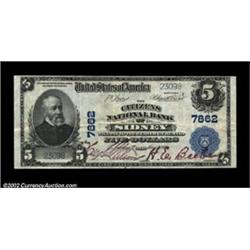 Sidney, OH - $5 1902 Plain Back Fr. 599 The Citizens NB Ch. # 7862A most attractive example with bri