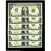 Image 1 : Group of Scarce Web Notes.Fr. 1917-F $1 1988A Federal Reserve Note Gem CU Web F-N blockFr. 1917-G $1