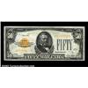 Image 1 : Fr. 2404 $50 1928 Gold Certificate. About Uncirculated.A bright and well printed example that has co