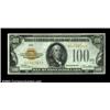 Image 1 : Fr. 2405 $100 1928 Gold Certificate. About Uncirculated.There is a barely discernable center fold wh