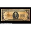 Image 1 : Fr. 2405 $100 1928 Gold Certificate. Very Good.Very Fine for wear, but aged and with some penned gra