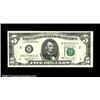 Image 1 : Fr. 1976-B $5 1981 Federal Reserve Note. Gem Crisp Uncirculated. The middle of the reverse has a nic