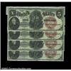 Image 1 : Fr. 73 $5 1880 Legal Tender Cut Sheet of Four CGA Choice Uncirculated 64. All four notes from this p