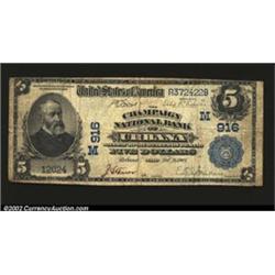 Urbana, OH - $5 1902 Plain Back Fr. 598 The Champaign NB Ch. # (M)916Lower grade but still acceptabl