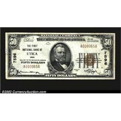 Utica, OH - $50 1929 Ty. 1 The First NB Ch. # 7596A scarcer note from a bank which issued high denom