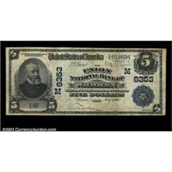 Warren, OH - $5 1902 Plain Back Fr. 598 The Union NB Ch. # (M) 6353An extremely rare Warren bank whi